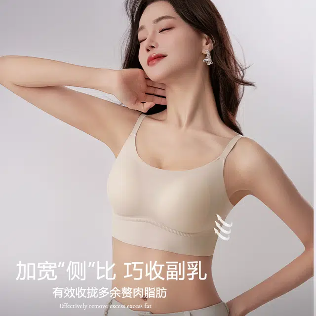 新世家族 磨毛无痕无钢圈美背聚拢收副乳防下垂保暖背心式文胸 女款 组合款