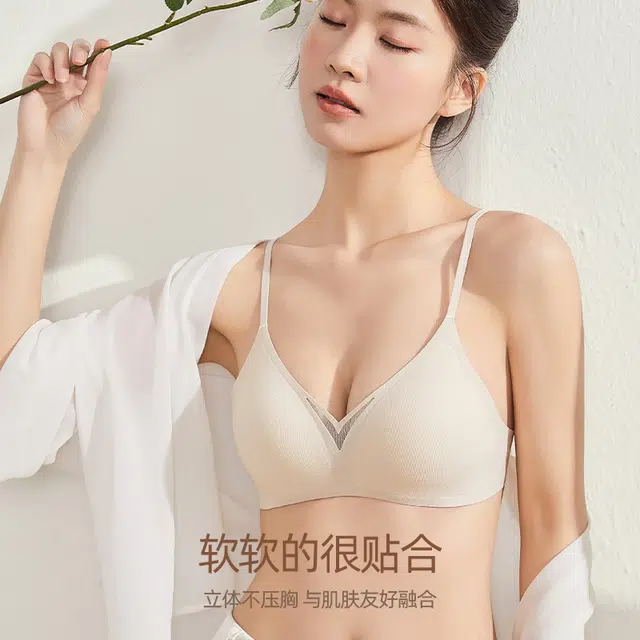 新世家族 纯欲网纱镂空聚拢防下垂无痕美背软支撑无钢圈文胸 女款 组合装