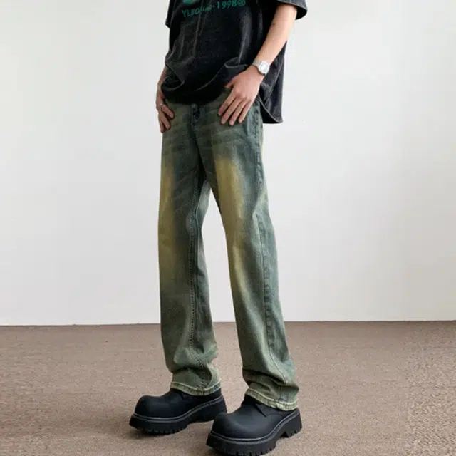 拾个壹先生 美式复古高街风重工水洗做旧显高显瘦多版型牛仔裤牛仔裤 男女同款