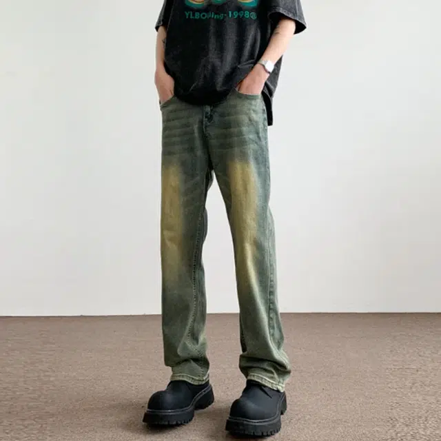 拾个壹先生 美式复古高街风重工水洗做旧显高显瘦多版型牛仔裤牛仔裤 男女同款