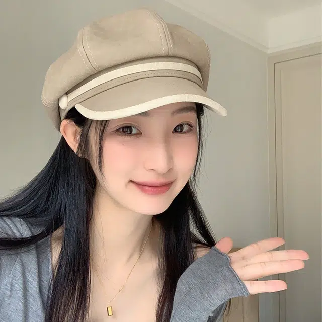雅鹿优选 时尚复古皮质八角帽女生显脸小美拉德简约报童帽百搭贝雷帽 涤纶 贝雷帽 女款