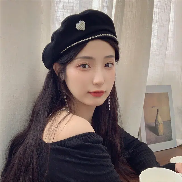 雅鹿优选 韩系爱心简约百搭出游时尚百搭显脸 棉 贝雷帽 女款