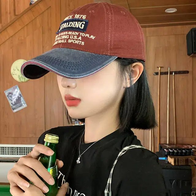 雅鹿优选 美式复古牛仔拼色户外街头个性潮流大头围显脸小 棉 鸭舌帽 男女同款情侣款