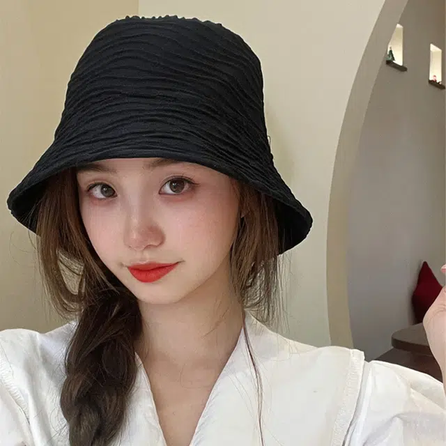 雅鹿优选 韩版轻奢小众设计波浪纹双面防晒太阳帽显脸小 棉 渔夫帽 男女同款情侣款