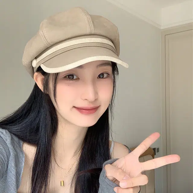 雅鹿优选 时尚复古皮质八角帽女生显脸小美拉德简约报童帽百搭贝雷帽 涤纶 贝雷帽 女款