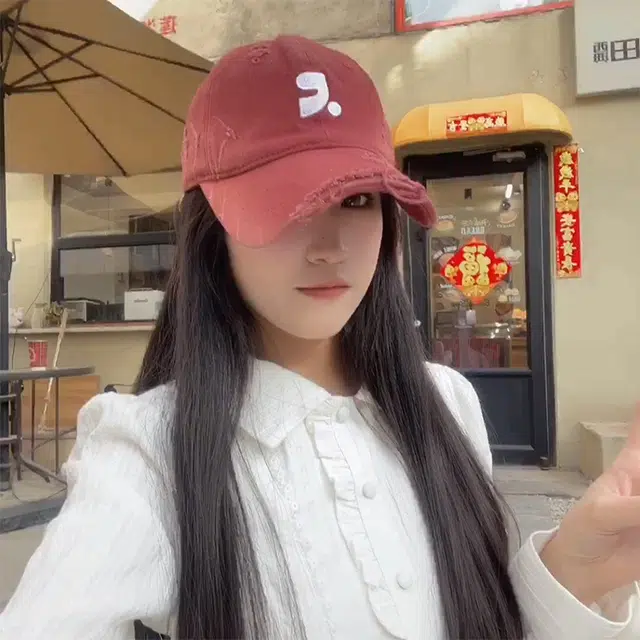 雅鹿优选 美式复古做旧破洞刺绣加深春夏季户外出行防晒遮阳时尚潮流百搭学生大头围显脸小 棉 鸭舌帽 男女同款情侣款