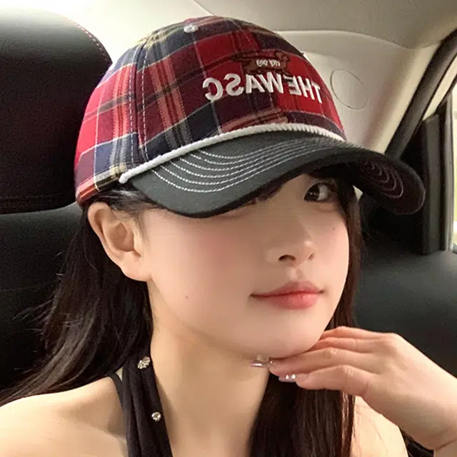 雅鹿优选 美式复古腊肠小狗刺绣痞帅街头嘻哈格纹休闲百搭防晒遮阳大头围显脸小 棉 鸭舌帽 男女同款情侣款