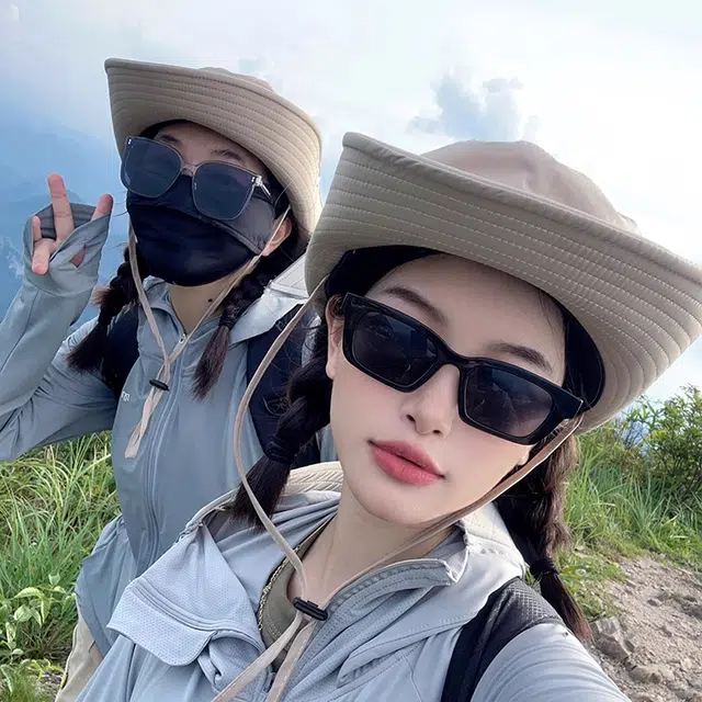 雅鹿优选 速干透气户外露营爬山徒步抽绳可调节防晒遮阳 聚酯纤维 渔夫帽 男女同款情侣款