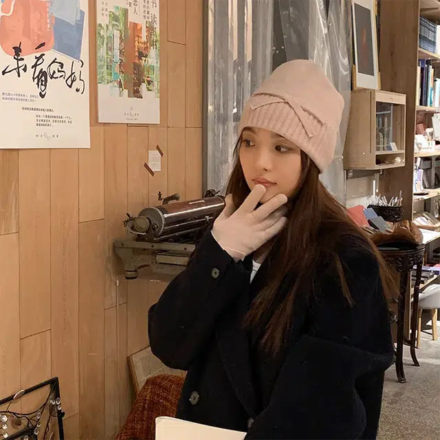 【甜妹必备】 雅鹿优选 怒气小狗耳朵毛绒贝雷帽女生秋冬季可爱八角帽加绒加厚保暖鸭舌帽 涤纶 绒线帽 女款
