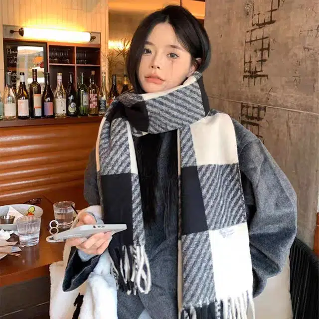 雅鹿优选 秋冬季仿羊绒情侣围巾 学院风中长款韩系氛围感时尚披肩百搭保暖围脖 男女同款 赠礼礼盒装 绒线围巾 男女同款情侣款