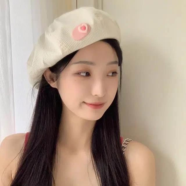 雅鹿优选 日系甜美爱心多巴胺元气薄款出游学生时尚百搭显脸小画家 棉 贝雷帽 女款