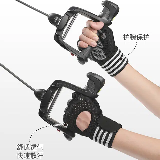 雅鹿优选 撸铁器械训练引体向上防滑减震防护助力带防起茧半指套 聚酯纤维 健身手套 男女同款情侣款