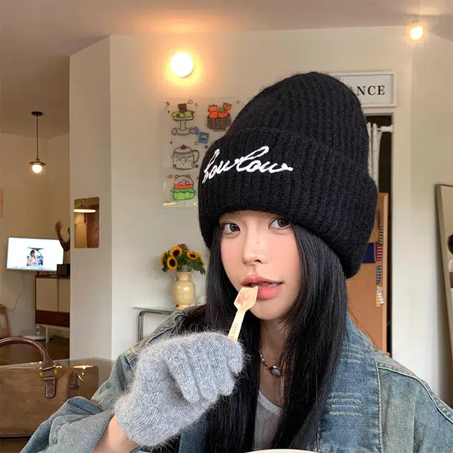 【日常百搭】 雅鹿优选 冬季加厚毛绒帽子女生毛线帽大头围保暖显瘦显白百搭针织帽防风套头冷帽 涤纶 绒线帽 女款