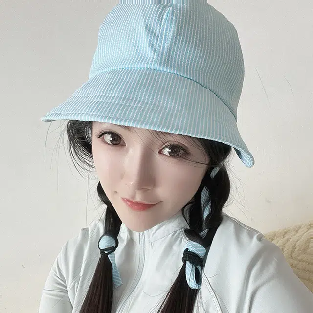 雅鹿优选 韩系条纹绑带大帽檐显脸小户外出游休闲 棉 渔夫帽 女款