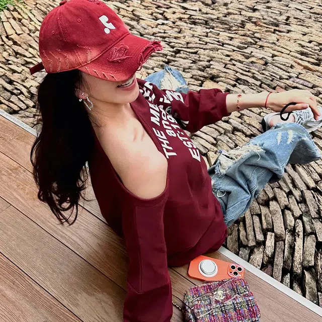 雅鹿优选 美式复古做旧破洞刺绣加深春夏季户外出行防晒遮阳时尚潮流百搭学生大头围显脸小 棉 鸭舌帽 男女同款情侣款