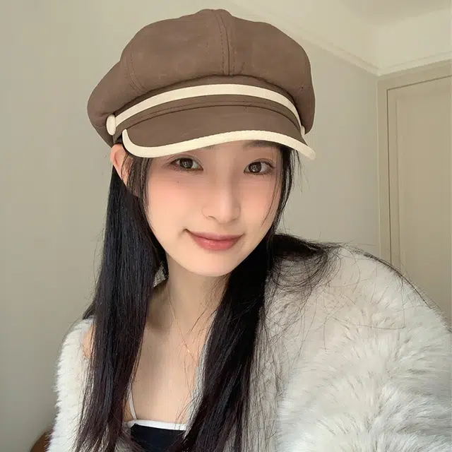 雅鹿优选 时尚复古皮质八角帽女生显脸小美拉德简约报童帽百搭贝雷帽 涤纶 贝雷帽 女款
