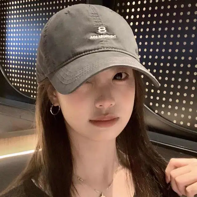 雅鹿优选 韩系街头刺绣字母户外出行防晒遮阳时尚潮流百搭大头围显脸小 聚酯纤维 鸭舌帽 男女同款情侣款