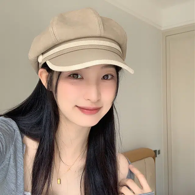 雅鹿优选 时尚复古皮质八角帽女生显脸小美拉德简约报童帽百搭贝雷帽 涤纶 贝雷帽 女款