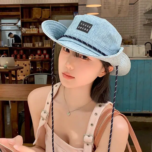 雅鹿优选 欧美风时尚百搭户外休闲防晒遮阳帽显脸小 水洗牛仔面料 渔夫帽 男女同款情侣款