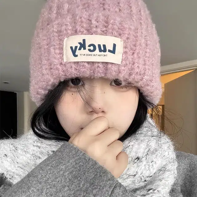 【日常百搭】 雅鹿优选 针织毛线帽子女款秋冬季百搭韩版学院风护耳保暖防寒套头绒线帽子 涤纶 绒线帽 女款