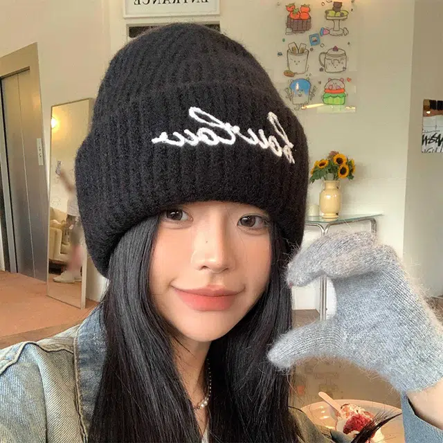【日常百搭】 雅鹿优选 冬季加厚毛绒帽子女生毛线帽大头围保暖显瘦显白百搭针织帽防风套头冷帽 涤纶 绒线帽 女款