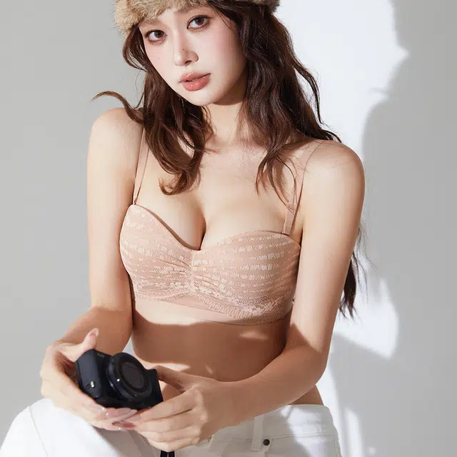 多情猫 两穿可无肩带 小胸聚拢显大半杯性感蕾丝内衣文胸 女款