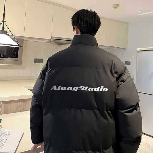 徐太浪 纯色字母印花抽绳宽松户外防水加厚保暖立领休闲棉服 男女同款