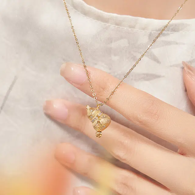 大英博物馆 东方梦境系列 葫芦古法拉丝纳福#好运 铜镀金 项链 女款