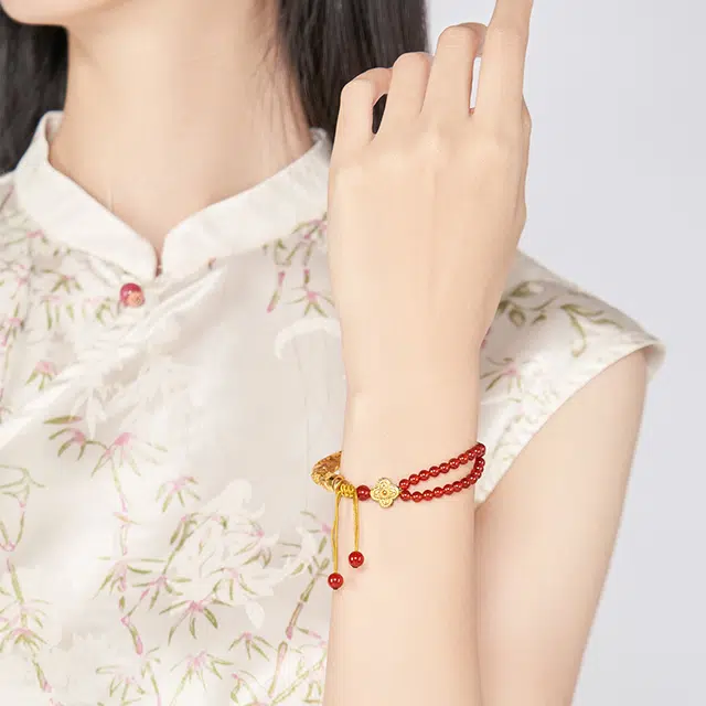 大英博物馆 东方梦境系列 国风 新中式 古韵 花丝镂空红#好运天然 玛瑙 手链 女款