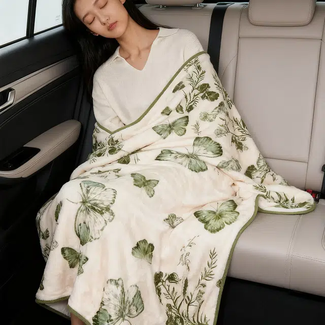 大英博物馆 盖亚·安德森猫系列 针织提花盖毯 萌马日进斗金毛毯 以梦为马提花毯盖毯 蝴蝶毛绒沙发午睡毯 聚酯纤维 披肩 男女同款情侣款