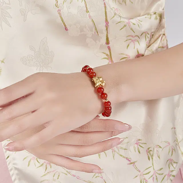 大英博物馆 东方梦境系列 国风 新中式 转好运红 玛瑙 手串 女款