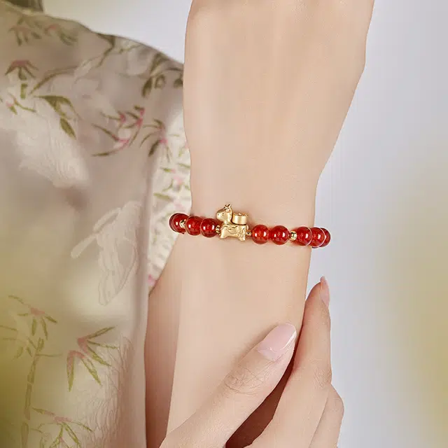 大英博物馆 东方梦境系列 国风 新中式 转好运红 玛瑙 手串 女款