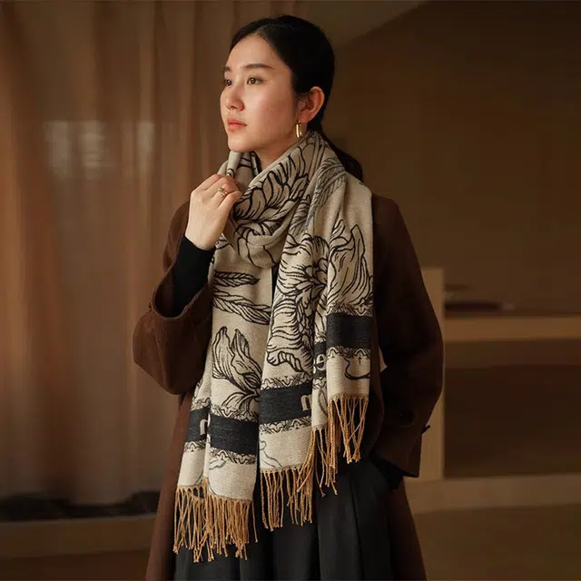 大英博物馆 东方梦境系列 埃及系列 提花礼盒 防风防寒 潮流休闲外搭 披肩 男女同款情侣款