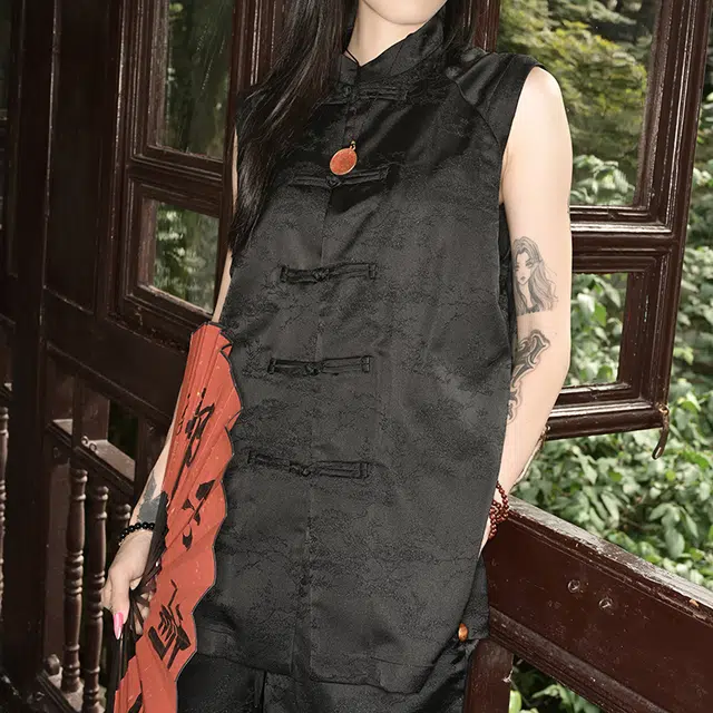 三省六部 夏季新中式暗纹提花背心 男女同款