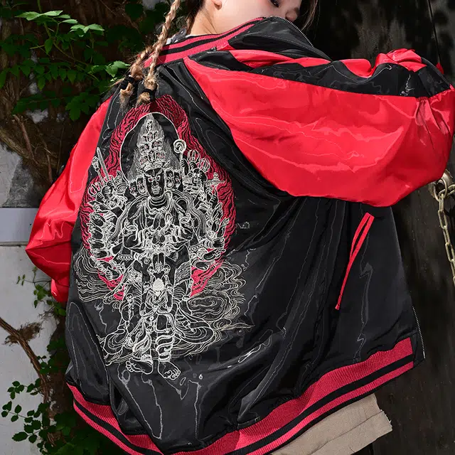 Sanshengliubu Dahei Shen Baseball Jacket
