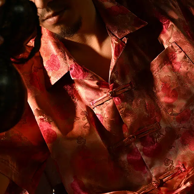 三省六部 户部·福禄夏季轻奢葫芦提花古巴领短袖衬衫 男女同款