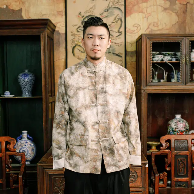 三省六部 户部·灰烬秋冬新中式做旧喷染复古潮流唐装夹克 男女同款