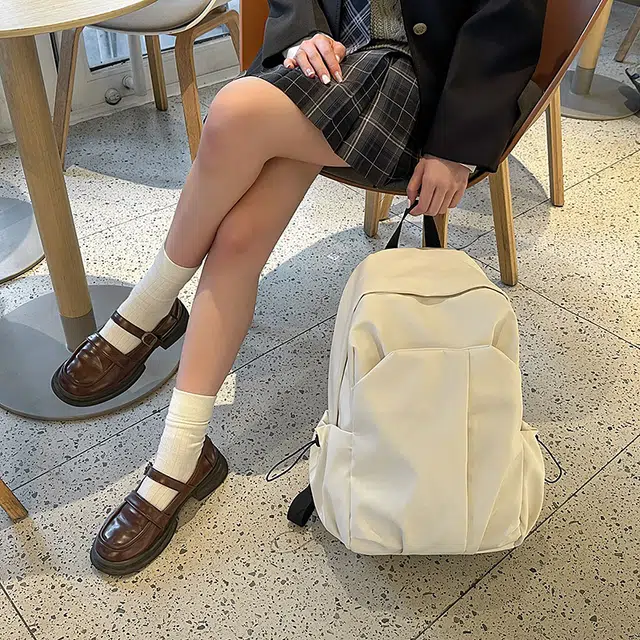 辛巴赫 学院风简约小众设计潮流百搭 尼龙 双肩包 常规 男女同款情侣款 多色