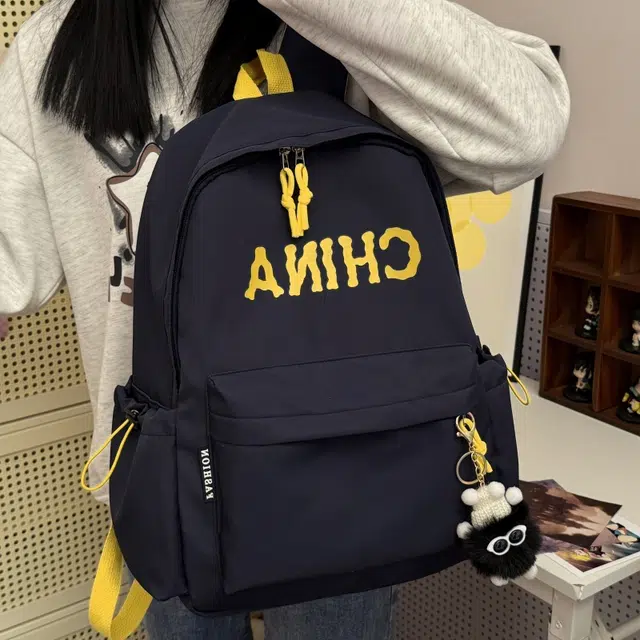 辛巴赫 韩版气质简约大气潮流时尚学院风百搭 尼龙布 双肩包 男女同款情侣款 多色