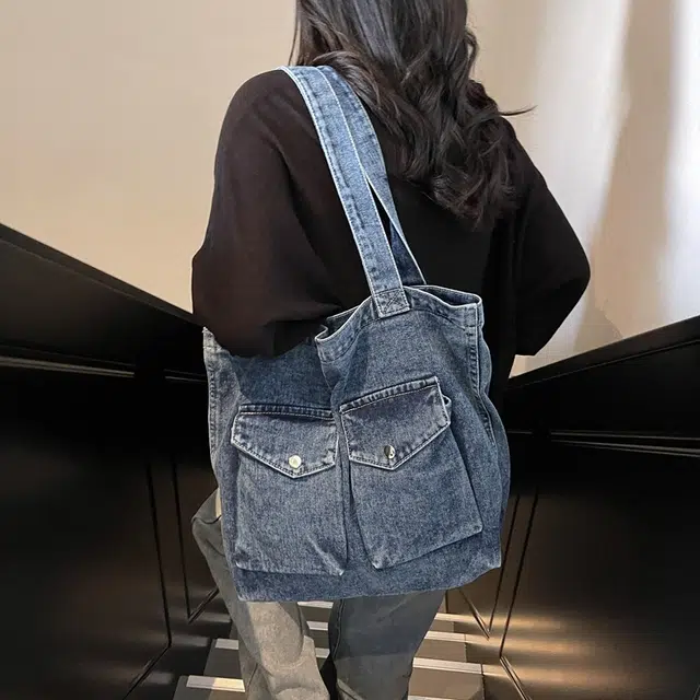 辛巴赫 大容量休闲百搭潮流复古简约时尚女包 牛仔布 单肩包 常规 女款 多色