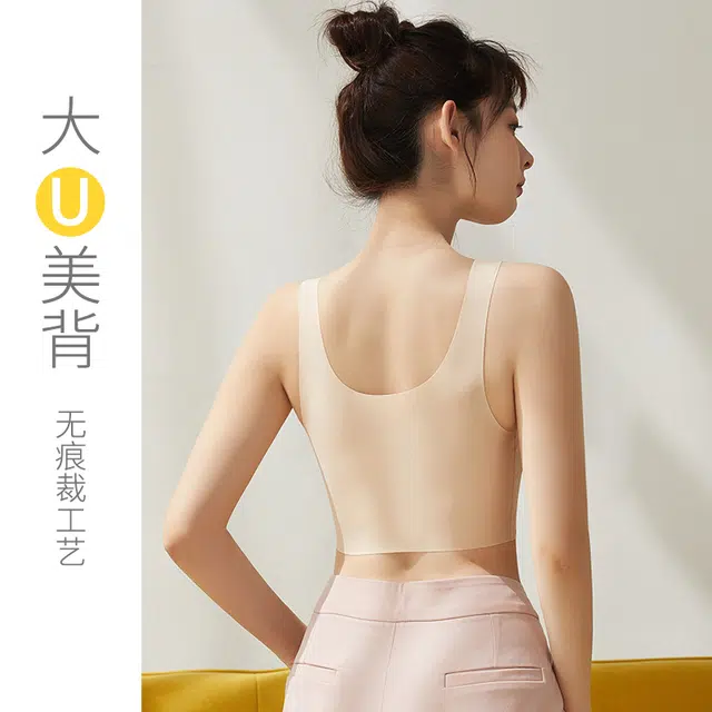 艾诗塔 隐形无痕聚拢背心内衣 夏季薄款大胸显小美背文胸罩 女款