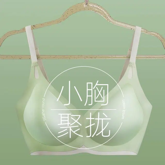艾诗塔 无痕内衣女聚拢防下垂小胸显大夏季薄款上托无钢圈美背文胸罩 女款