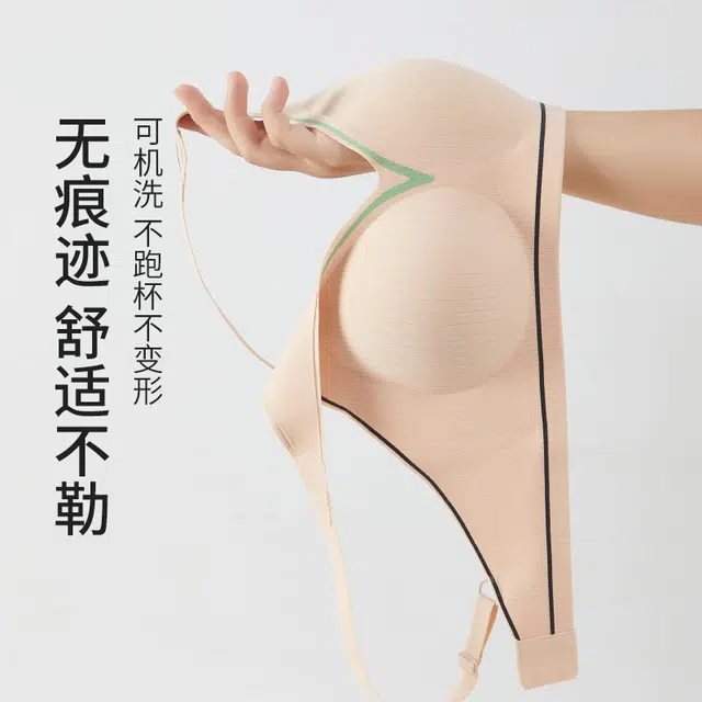 艾诗塔 聚拢无痕提拉防下垂一片式软支撑半固定内衣美背舒适文胸 女款