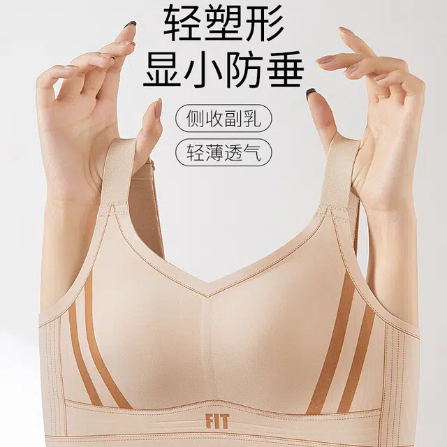 艾诗塔 大胸显小无痕内衣春夏收副乳全罩杯调整型文胸 女款