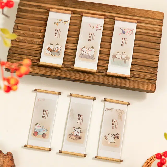 歪瓜出品 桃源深处有人家 萝卜人 精美可爱磁吸卷轴 谷圈冰箱贴