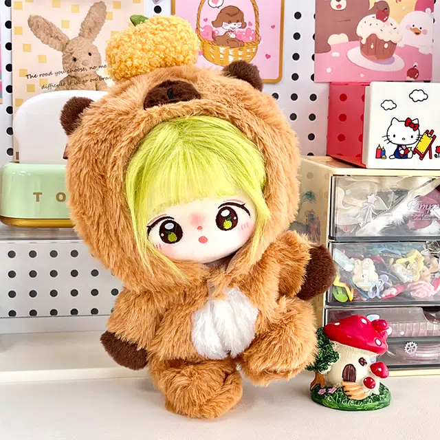 歪瓜出品 少年的猫 卡皮巴拉 棉花娃娃连体衣服爬爬服可做外出娃包 玩偶周边