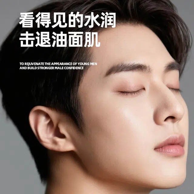 蓝系 三合一控油乳补水保湿控油精华多效合一护肤夏季护肤清爽男 舒缓