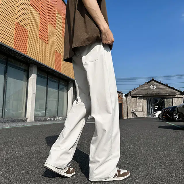 西行纪 美式高街设计感基础款百搭宽松直筒阔腿裤日常通勤简约嘻哈垂感运动休闲裤 男女同款
