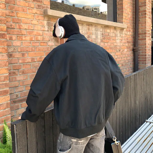 西行纪 美式复古基础款拉链拼接肩膀褶皱设计高级感工装宽松休闲日常无性别通勤穿搭哈灵顿翻领高街痞帅舒适夹克外套 男女同款