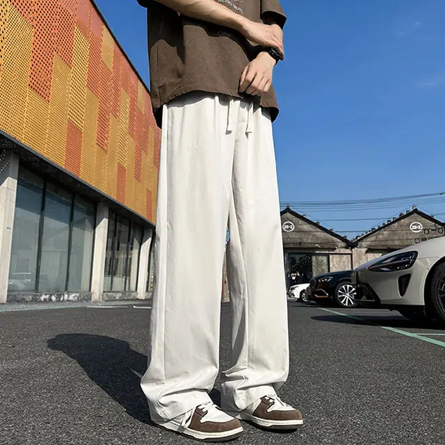 西行纪 美式高街设计感基础款百搭宽松直筒阔腿裤日常通勤简约嘻哈垂感运动休闲裤 男女同款